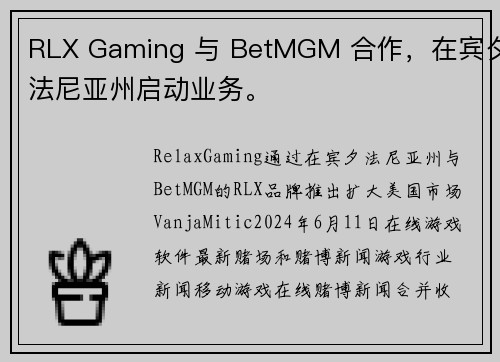 RLX Gaming 与 BetMGM 合作，在宾夕法尼亚州启动业务。